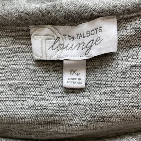 T by Talbots Pull Over Grey Cowl Neck Sweatshirt Sweater Size 1XP Petite - Picture 5 of 11